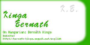 kinga bernath business card